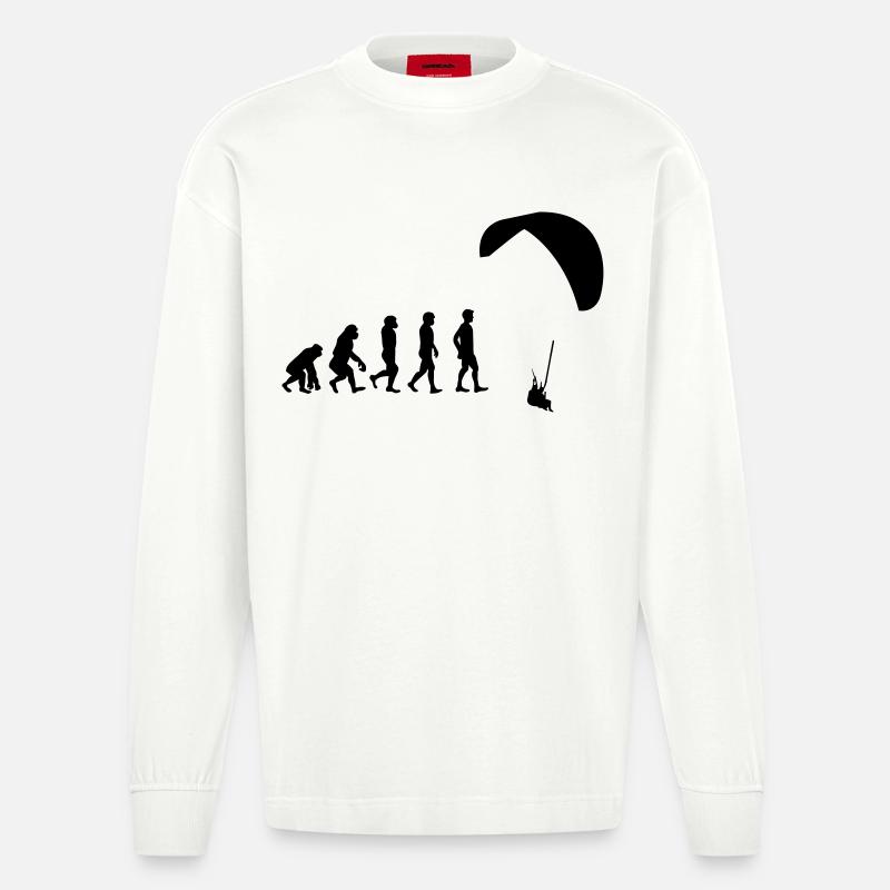 Evolution glider - Heavyweight Oversized Organic Longsleeve Shirt Made in EU - OFF WHITE