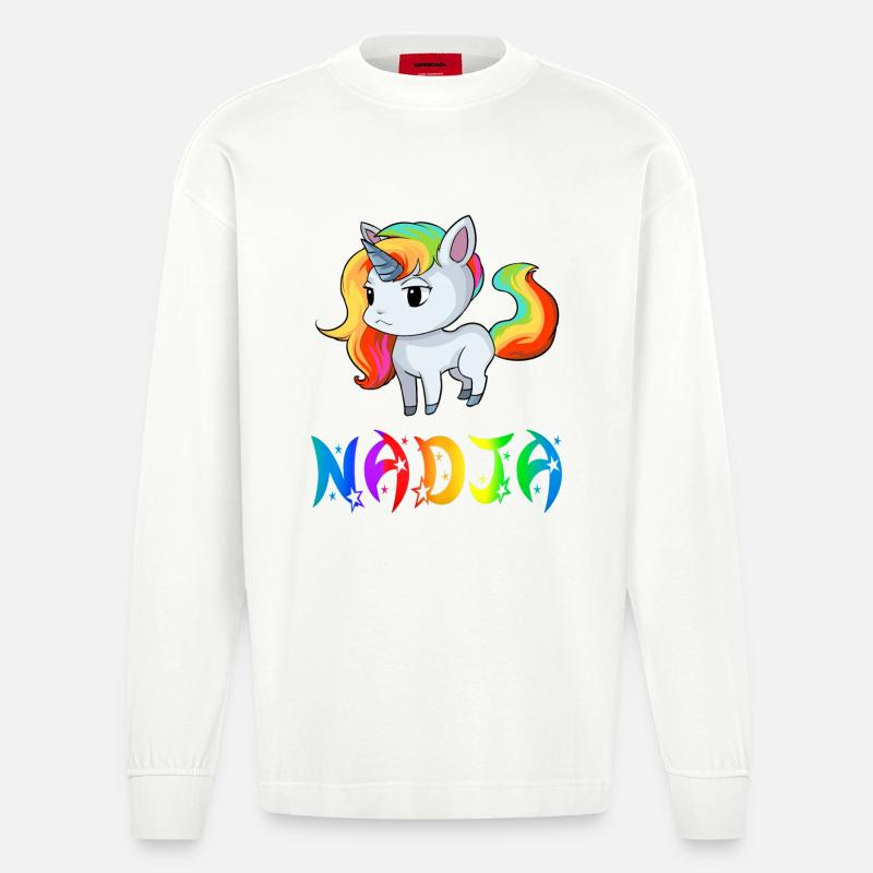 Nadja Einhorn - Heavyweight Oversized Organic Langarmshirt Made in EU - OFF WHITE