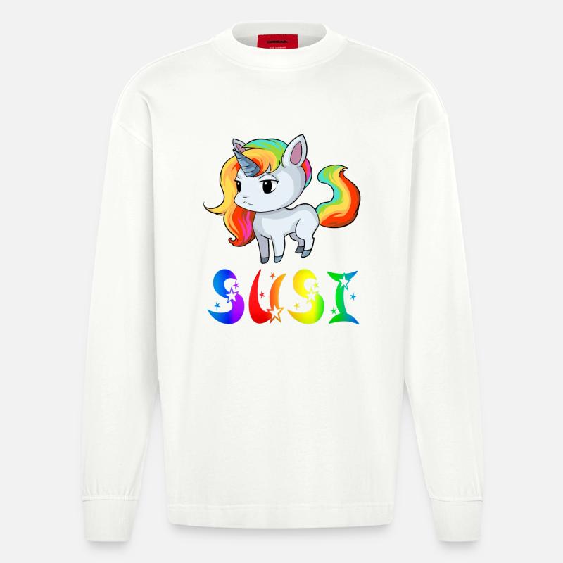 Susi Einhorn - Heavyweight Oversized Organic Langarmshirt Made in EU - OFF WHITE