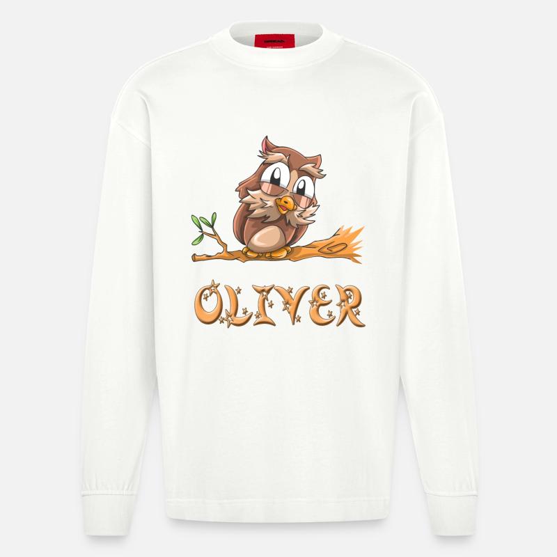 Eule Oliver - Heavyweight Oversized Organic Langarmshirt Made in EU - OFF WHITE