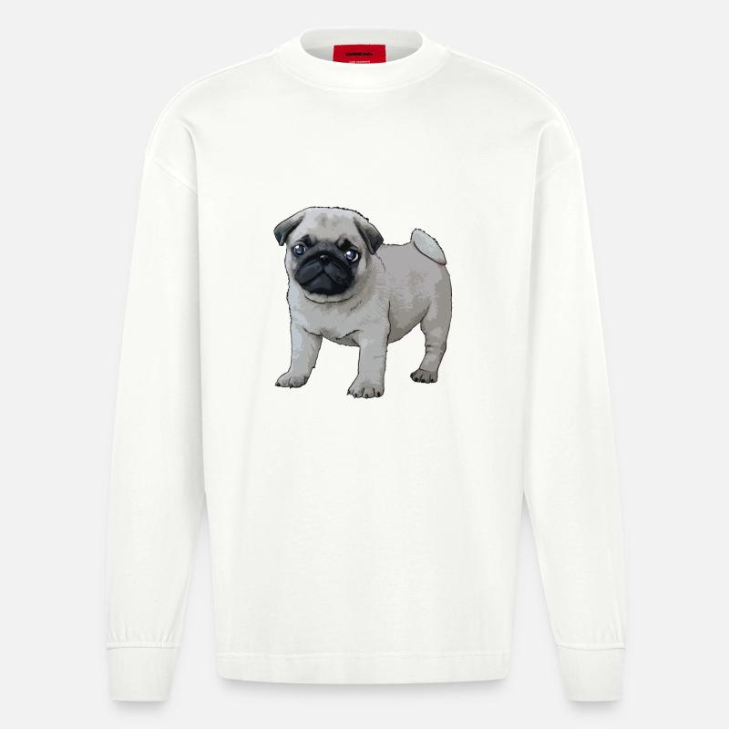 Comic Mops - Heavyweight Oversized Organic Langarmshirt Made in EU - OFF WHITE