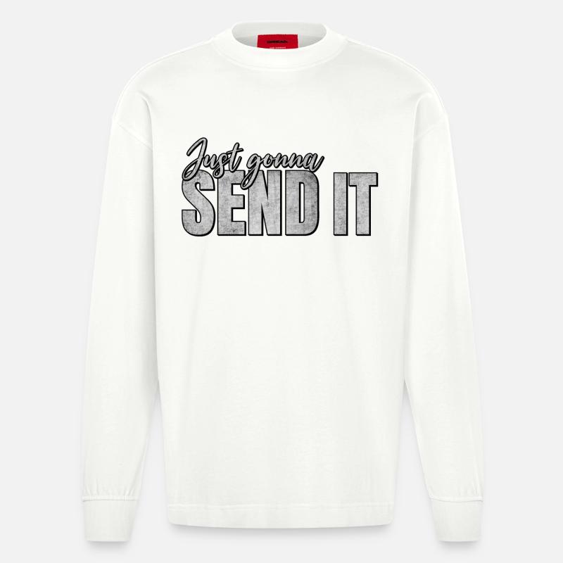 Je vais juste l’envoyer - Manches longues bio épais oversize fabriqué en UE - OFF WHITE
