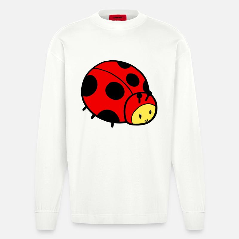 Junger Marienkäfer - Heavyweight Oversized Organic Langarmshirt Made in EU - OFF WHITE