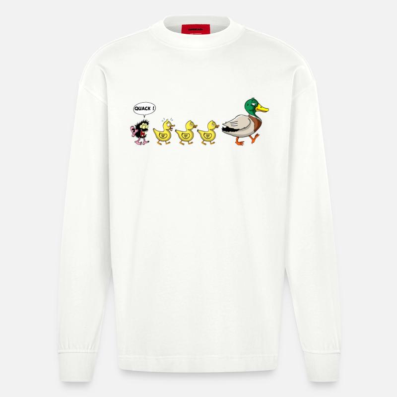 Das hässliche Entlein - Heavyweight Oversized Organic Langarmshirt Made in EU - OFF WHITE