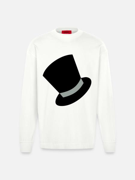 zylinder - Heavyweight Oversized Organic Langarmshirt Made in EU - OFF WHITE