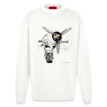 Motor - Heavyweight Oversized Organic Langarmshirt Made in EU - OFF WHITE - Vorne