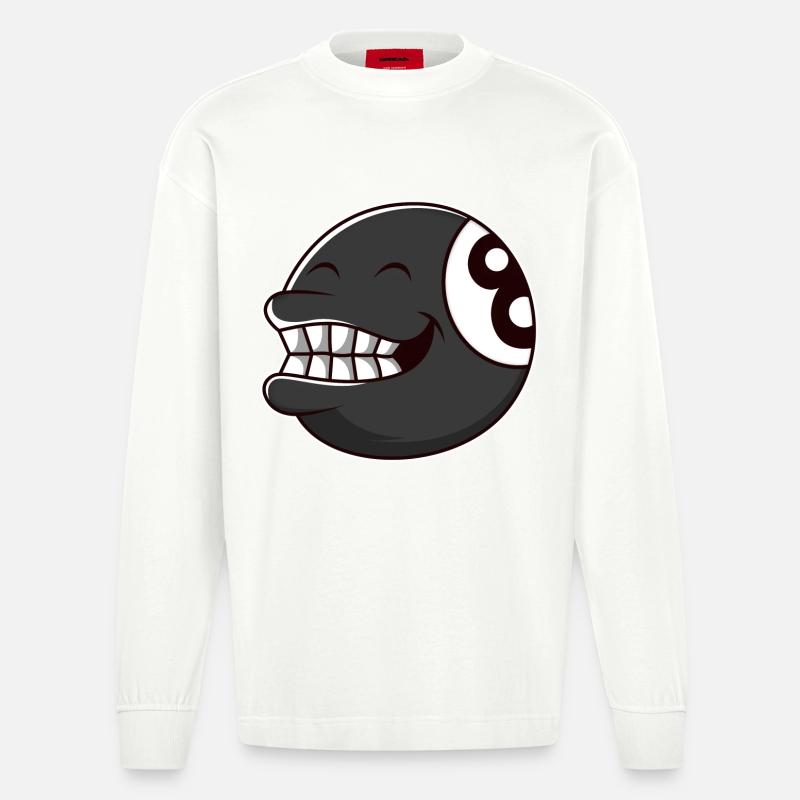 Boule de billard 8 - Manches longues bio épais oversize fabriqué en UE - OFF WHITE
