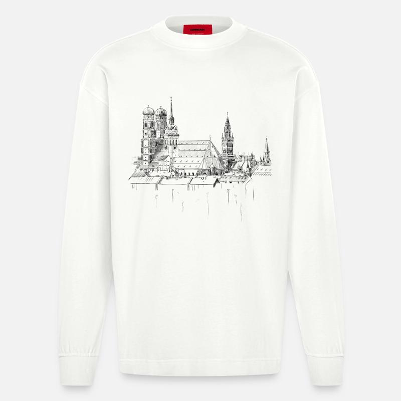 München - Heavyweight Oversized Organic Langarmshirt Made in EU - OFF WHITE