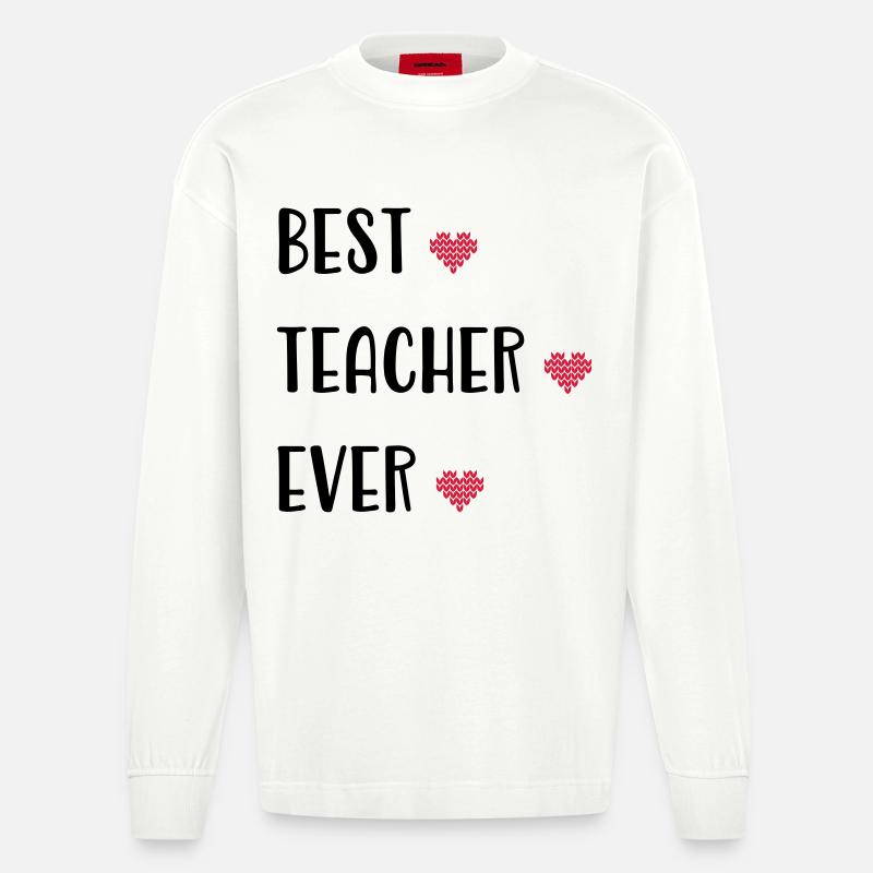 Enseignant - Manches longues bio épais oversize fabriqué en UE - OFF WHITE