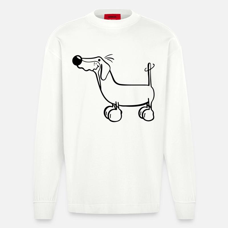 Der Dackel - Heavyweight Oversized Organic Langarmshirt Made in EU - OFF WHITE