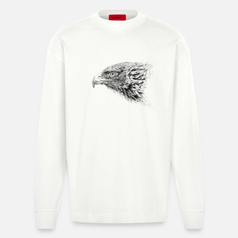 Adler - Heavyweight Oversized Organic Langarmshirt Made in EU - OFF WHITE