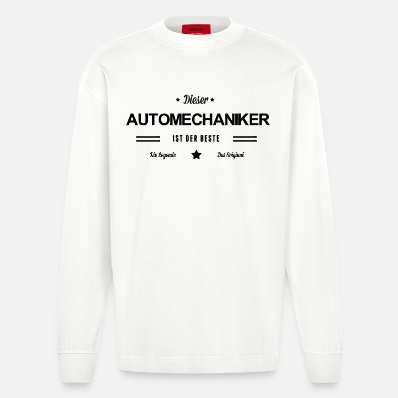 Bester Automechaniker - Heavyweight Oversized Organic Langarmshirt Made in EU - OFF WHITE