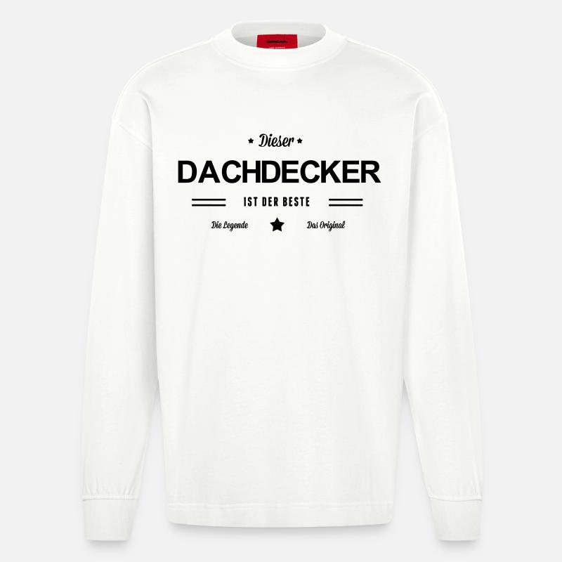 Bester Dachdecker - Heavyweight Oversized Organic Langarmshirt Made in EU - OFF WHITE