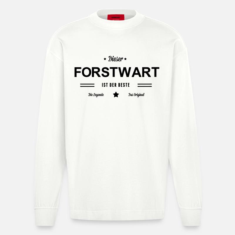 Bester Forstwart - Heavyweight Oversized Organic Langarmshirt Made in EU - OFF WHITE