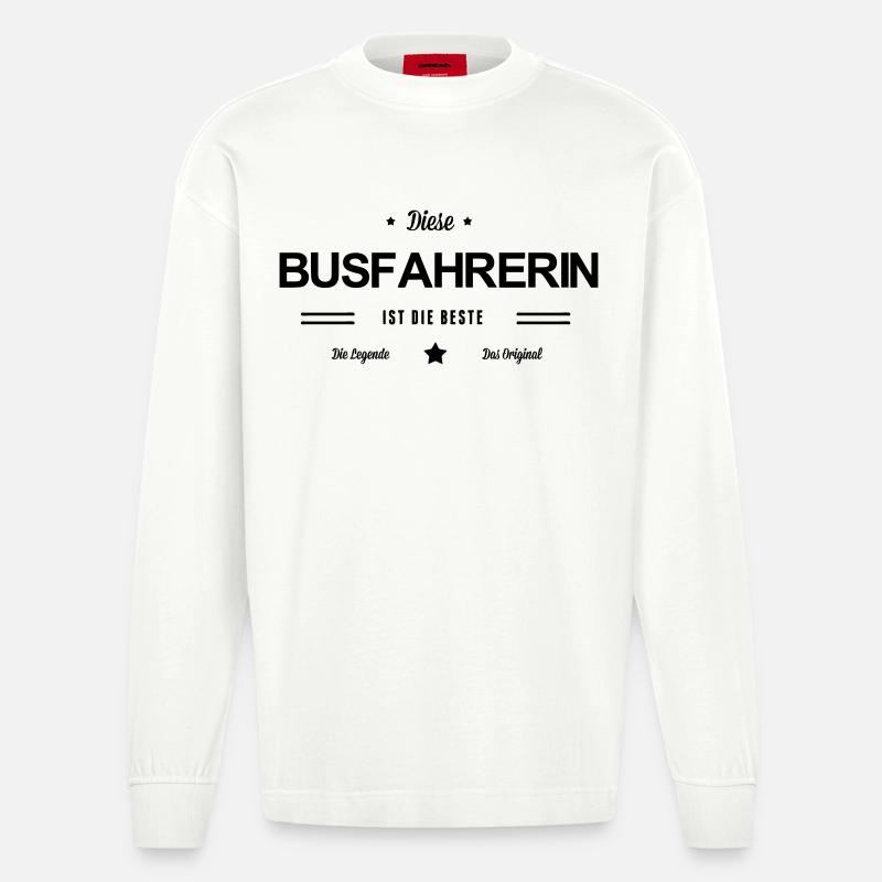 Beste Busfahrerin - Heavyweight Oversized Organic Langarmshirt Made in EU - OFF WHITE