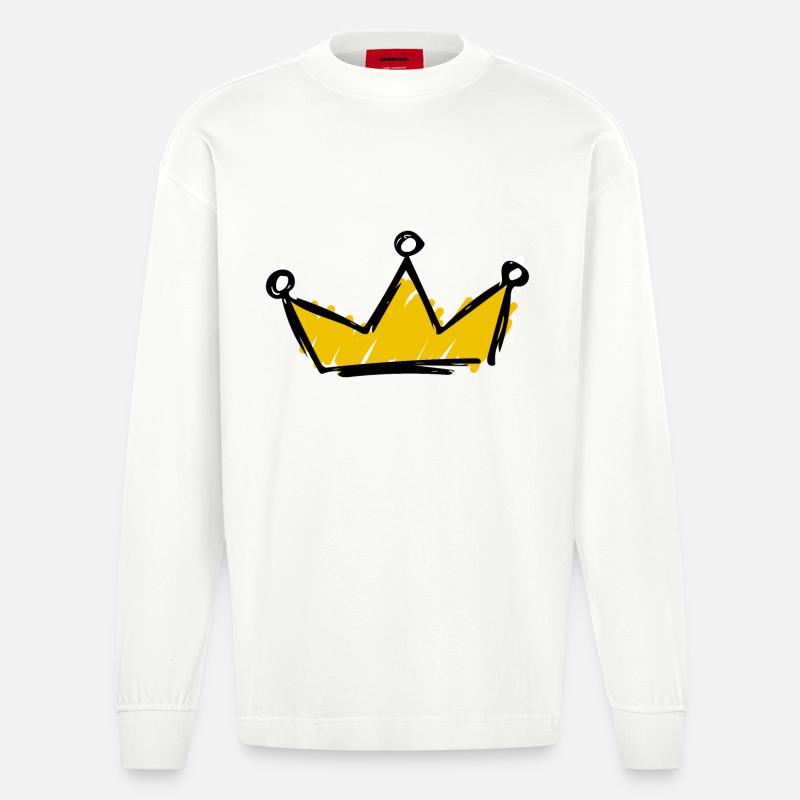 Krone - Heavyweight Oversized Organic Langarmshirt Made in EU - OFF WHITE