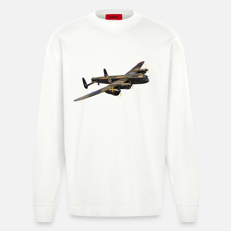 Avro Lancaster - Heavyweight Oversized Organic Langarmshirt Made in EU - OFF WHITE
