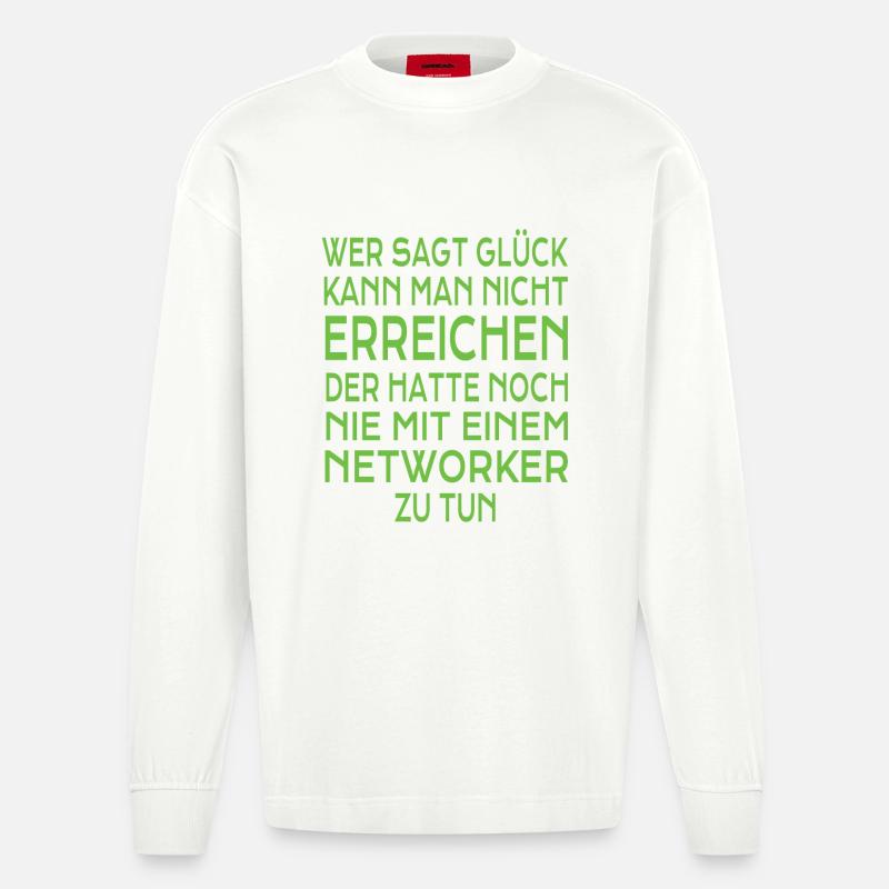 Network Marketing Geschenk - Heavyweight Oversized Organic Langarmshirt Made in EU - OFF WHITE