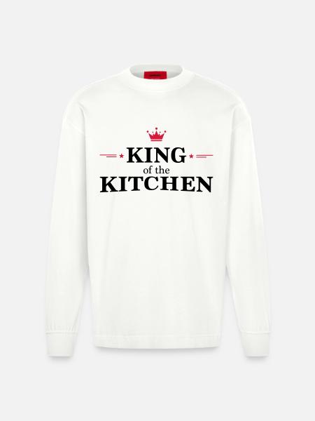 King of the Kirchen - Heavyweight Oversized Organic Langarmshirt Made in EU - OFF WHITE