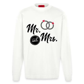 wedding - Heavyweight Oversized Organic Longsleeve Shirt Made in EU - OFF WHITE - Front