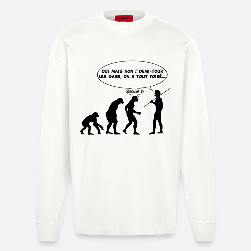 évolution inversée - Manches longues bio épais oversize fabriqué en UE - OFF WHITE