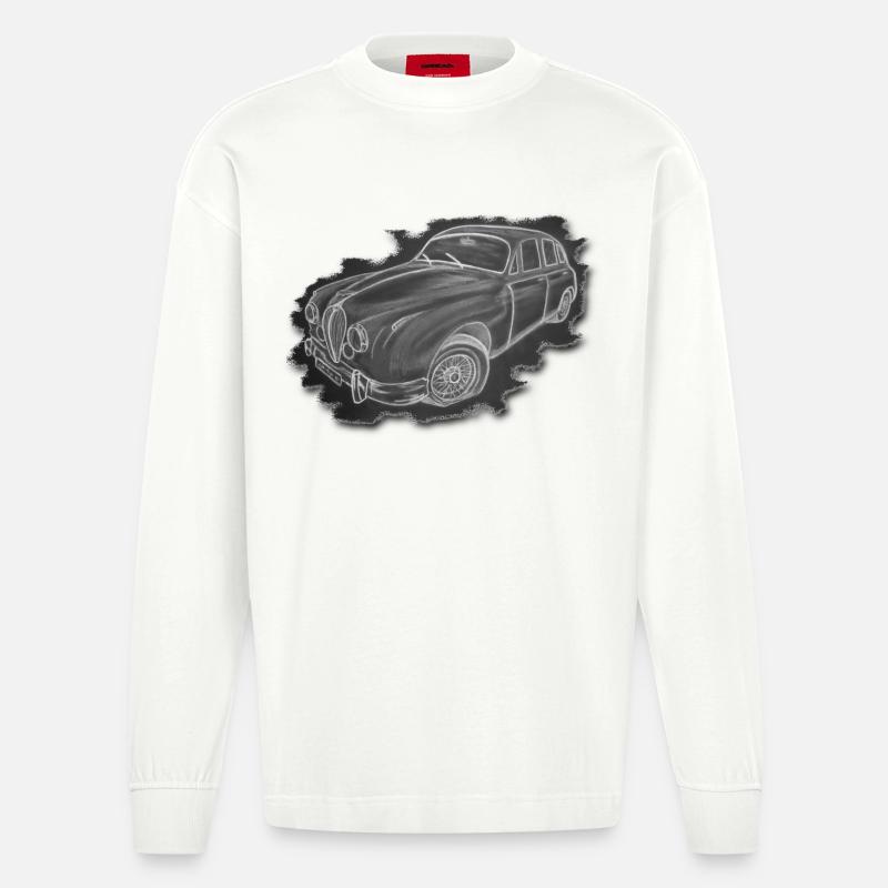 Oldtimer - Dessin - Manches longues bio épais oversize fabriqué en UE - OFF WHITE