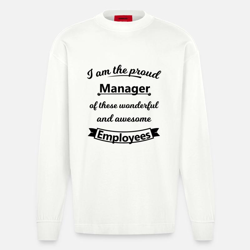 Manager - Heavyweight Oversized Organic Langarmshirt Made in EU - OFF WHITE
