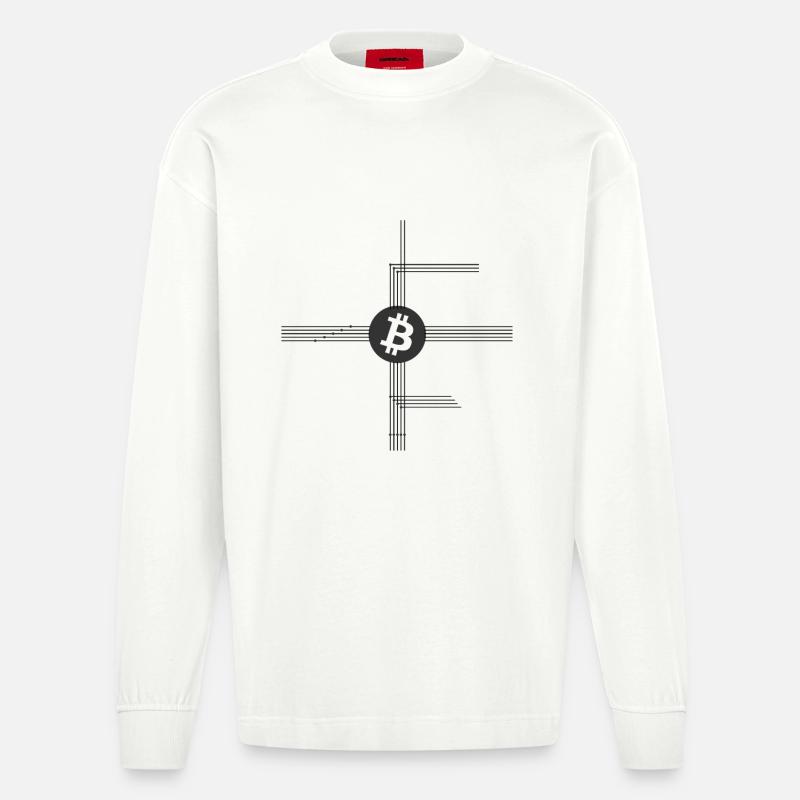 Bitcoin Network - Manches longues bio épais oversize fabriqué en UE - OFF WHITE