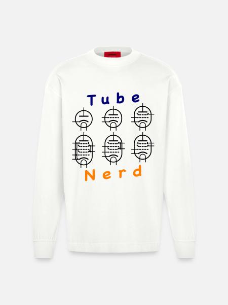 Vacuum Tube Nerd - Heavyweight Oversized Organic Longsleeve Shirt Made in EU - OFF WHITE