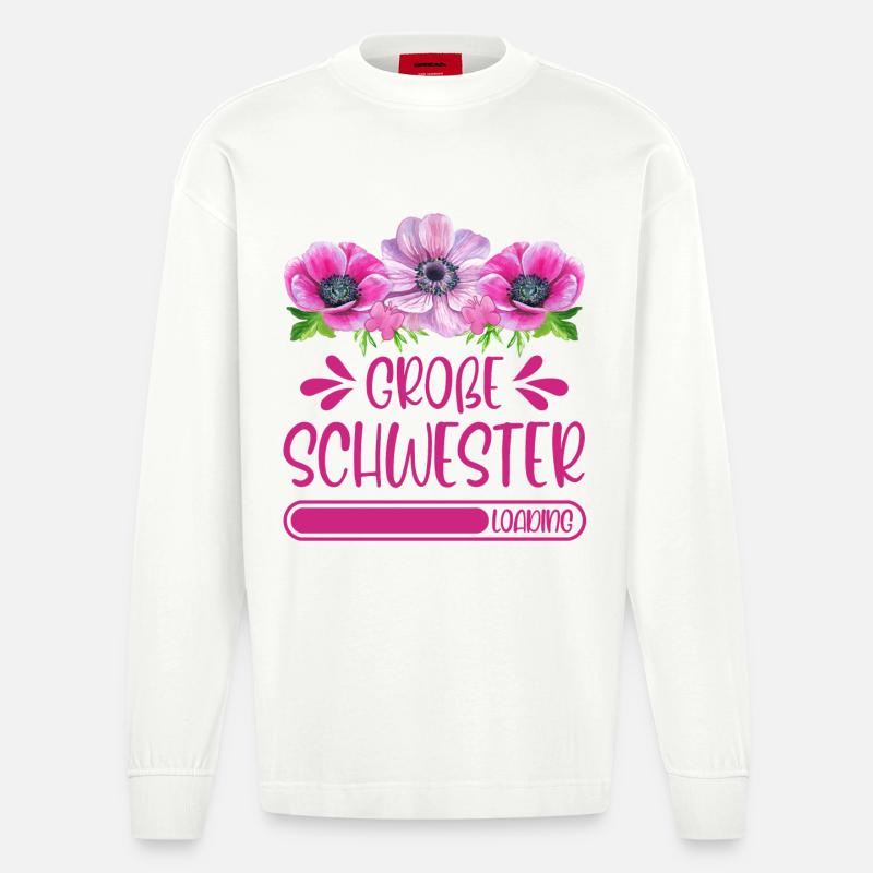 Große Schwester Loading - Heavyweight Oversized Organic Langarmshirt Made in EU - OFF WHITE