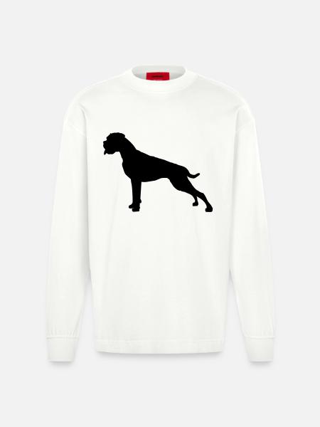 Boxer silhouette stand - Manches longues bio épais oversize fabriqué en UE - OFF WHITE
