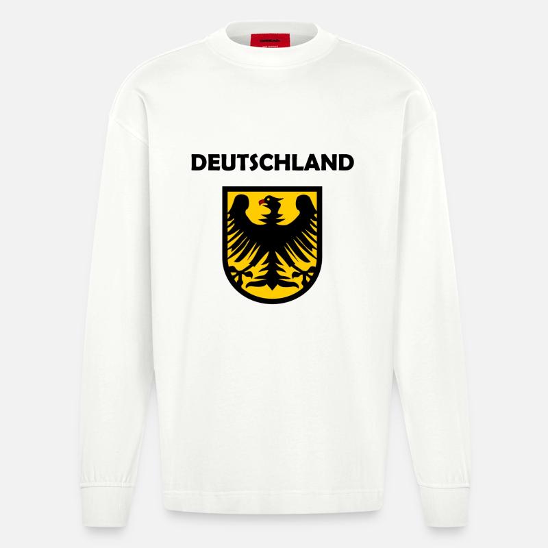 Der Deutschland Adler - Heavyweight Oversized Organic Langarmshirt Made in EU - OFF WHITE