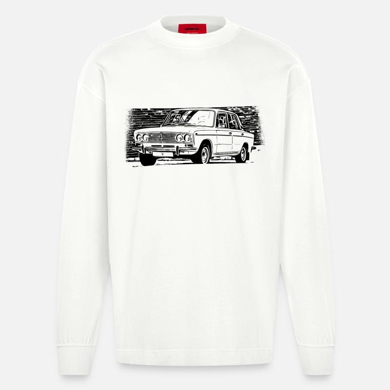 WAS 2103 Lada 1500 Schiguli - Heavyweight Oversized Organic Langarmshirt Made in EU - OFF WHITE