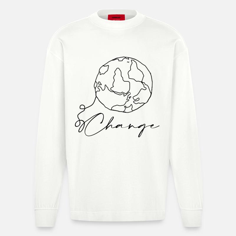 Monde - Manches longues bio épais oversize fabriqué en UE - OFF WHITE