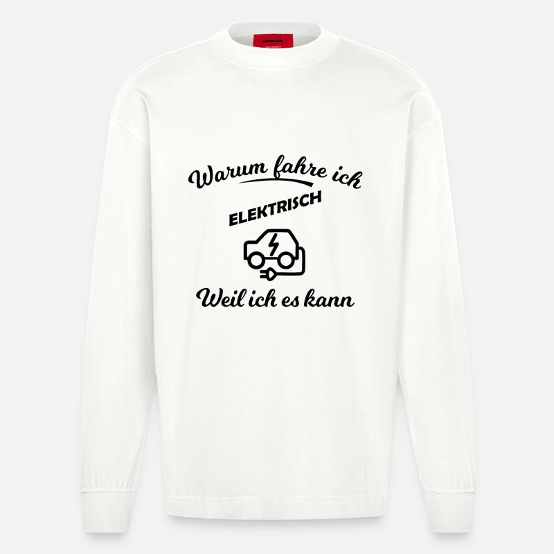Elektrische Autos - Heavyweight Oversized Organic Langarmshirt Made in EU - OFF WHITE