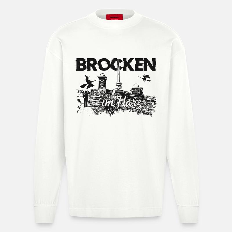 Brocken im Harz - Heavyweight Oversized Organic Langarmshirt Made in EU - OFF WHITE