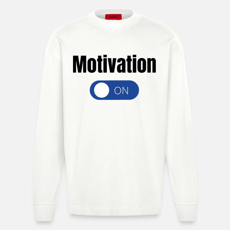 Einstellung Blauer EinAus Toggle  - Heavyweight Oversized Organic Langarmshirt Made in EU - OFF WHITE