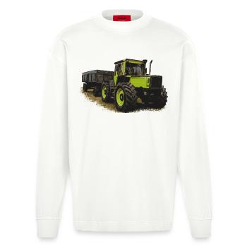 MB trac 1600 turbo avec remorque - Manches longues bio épais oversize fabriqué en UE - OFF WHITE - Devant