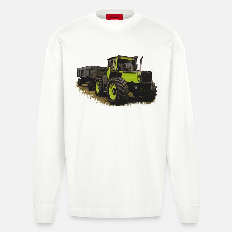 MB trac 1600 turbo avec remorque - Manches longues bio épais oversize fabriqué en UE - OFF WHITE