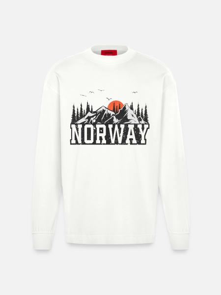 Norway - Heavyweight Oversized Organic Longsleeve Shirt Made in EU - OFF WHITE