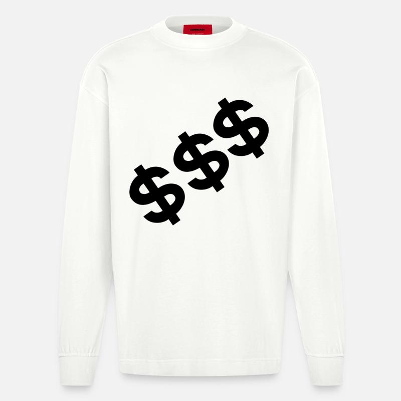 dollar - Heavyweight Oversized Organic Langarmshirt Made in EU - OFF WHITE