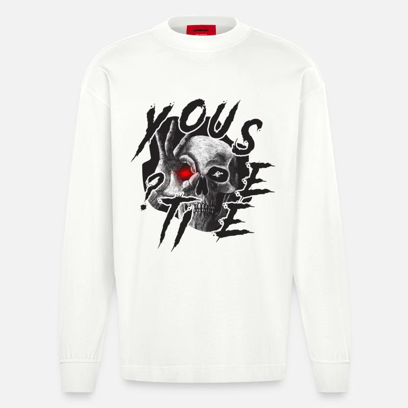 Siehst du es ? - Heavyweight Oversized Organic Langarmshirt Made in EU - OFF WHITE