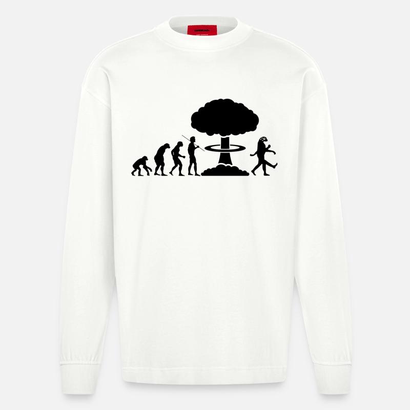évolution radioactive - Manches longues bio épais oversize fabriqué en UE - OFF WHITE
