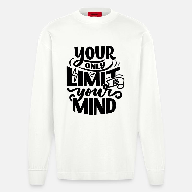 VOTRE SEULE LIMITE EST VOTRE - Manches longues bio épais oversize fabriqué en UE - OFF WHITE