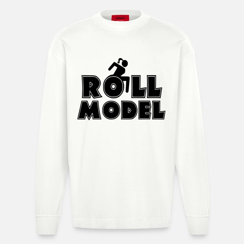 Jeder Rollstuhlfahrer ist ein Vorbild * - Heavyweight Oversized Organic Langarmshirt Made in EU - OFF WHITE