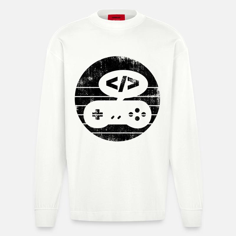 Videospiel Programmierer - Heavyweight Oversized Organic Langarmshirt Made in EU - OFF WHITE