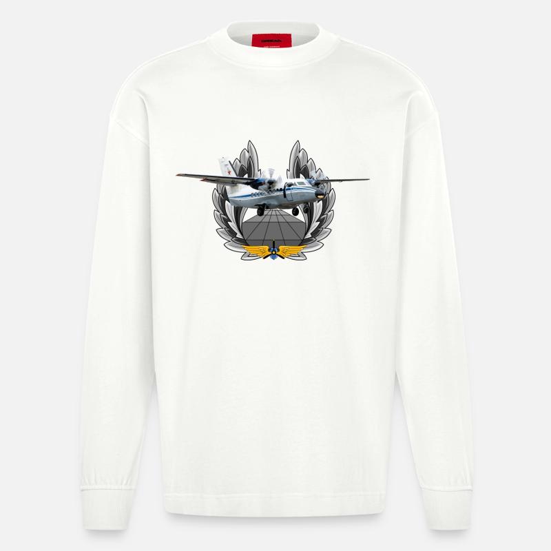 L-410 UVP-E - Heavyweight Oversized Organic Langarmshirt Made in EU - OFF WHITE