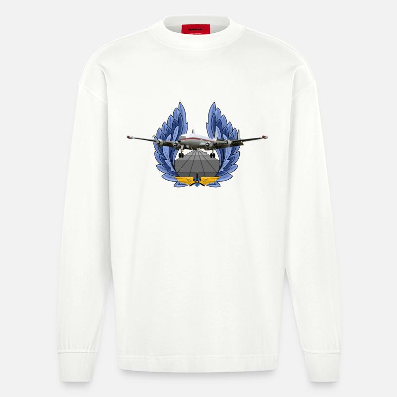 Super Constellation - Heavyweight Oversized Organic Langarmshirt Made in EU - OFF WHITE