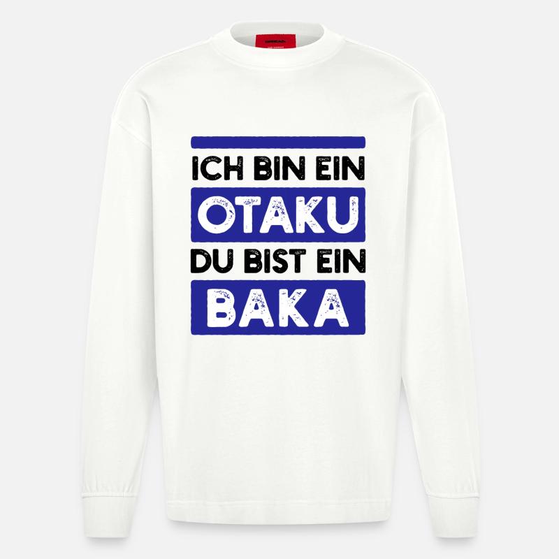 Déclaration japonaise Manga Comic Anime Animation - Manches longues bio épais oversize fabriqué en UE - OFF WHITE