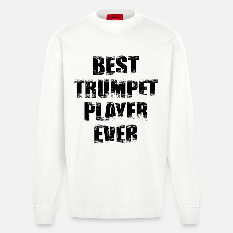 Bester Trompeter - Heavyweight Oversized Organic Langarmshirt Made in EU - OFF WHITE